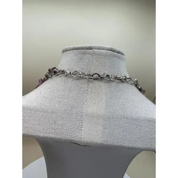 Double Strand Purple Shell Bead Necklace - Picture 9 of 10